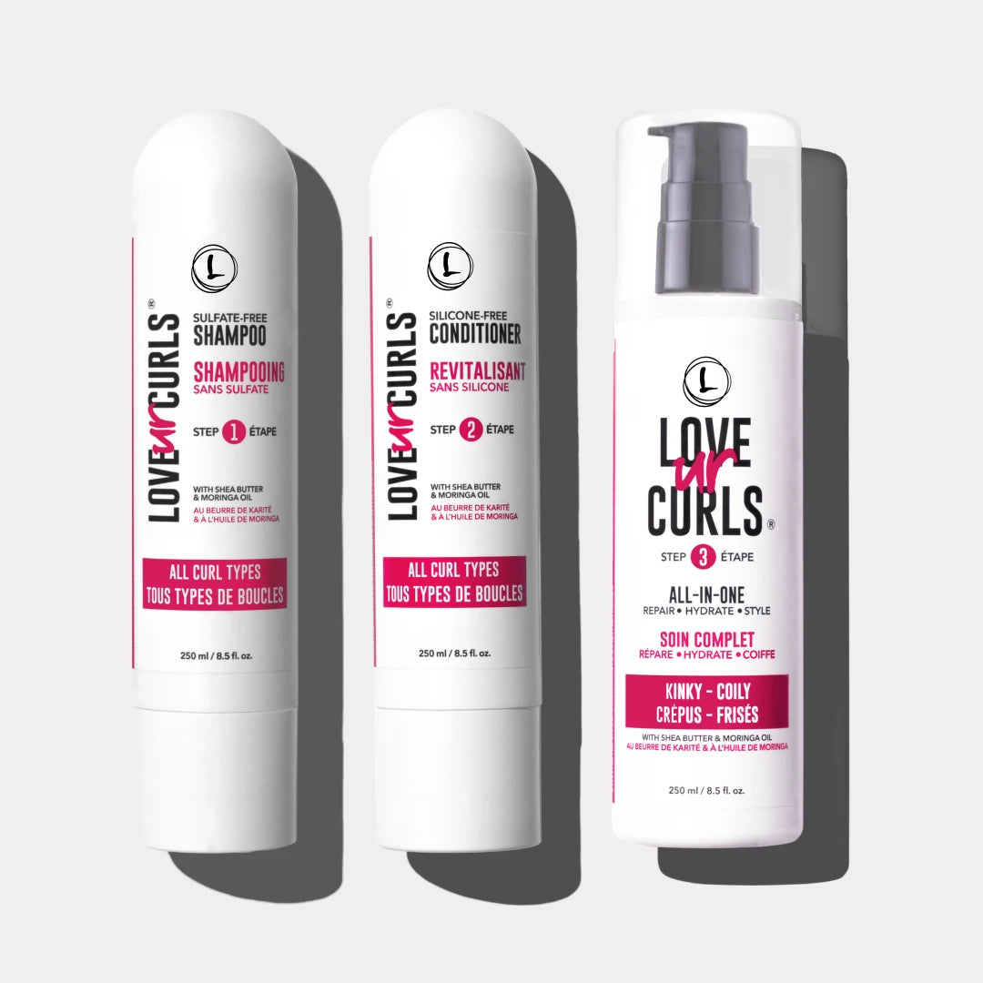 3 step system - shampoo conditioner with the kinky coily styler