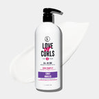 Bottle of Love ur Curls hair care product on a white background