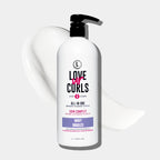 Love ur Curls hair care product bottle on a white background