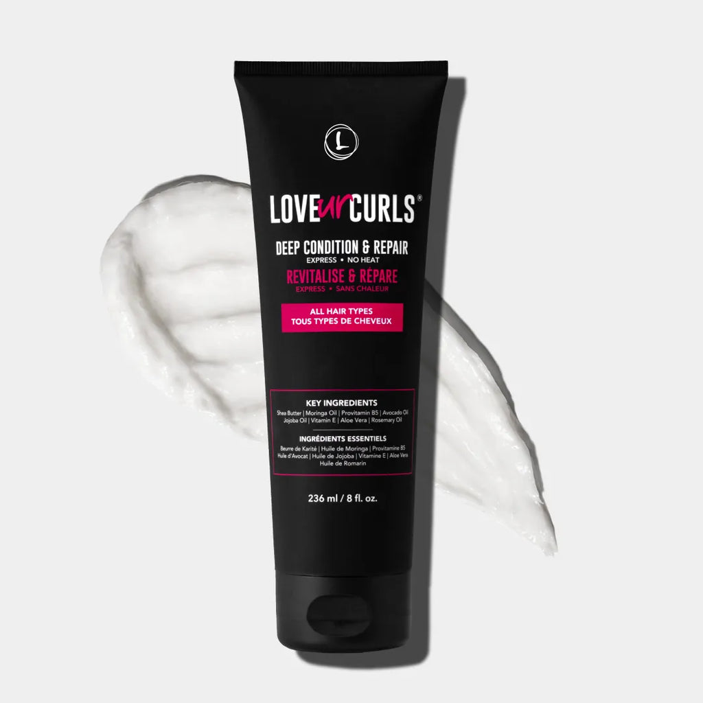 Love4Curls deep condition and repair product tube on a white background