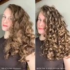 3 step system with and without the wavy styler with model application