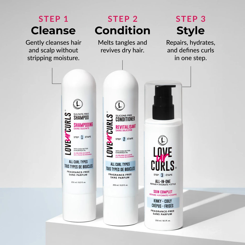 fragrance free 3 step system with the conditioner shampoo and the styler cleanse condition style value of the product