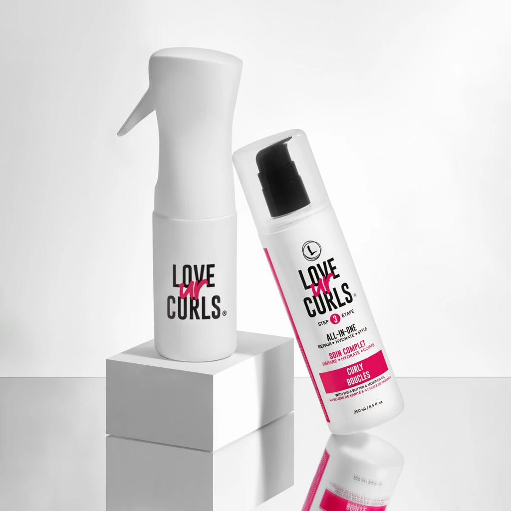 infinity spray bottle with all in one love ur curls styler